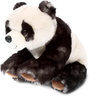 DolliBu Plush Panda Stuffed Animal - Soft Huggable Squat Panda, Adorable Playtime Panda Bear Plush Toy, Cute Wildlife Bear Cuddle Gift for Kids & Adults - 7 Inch