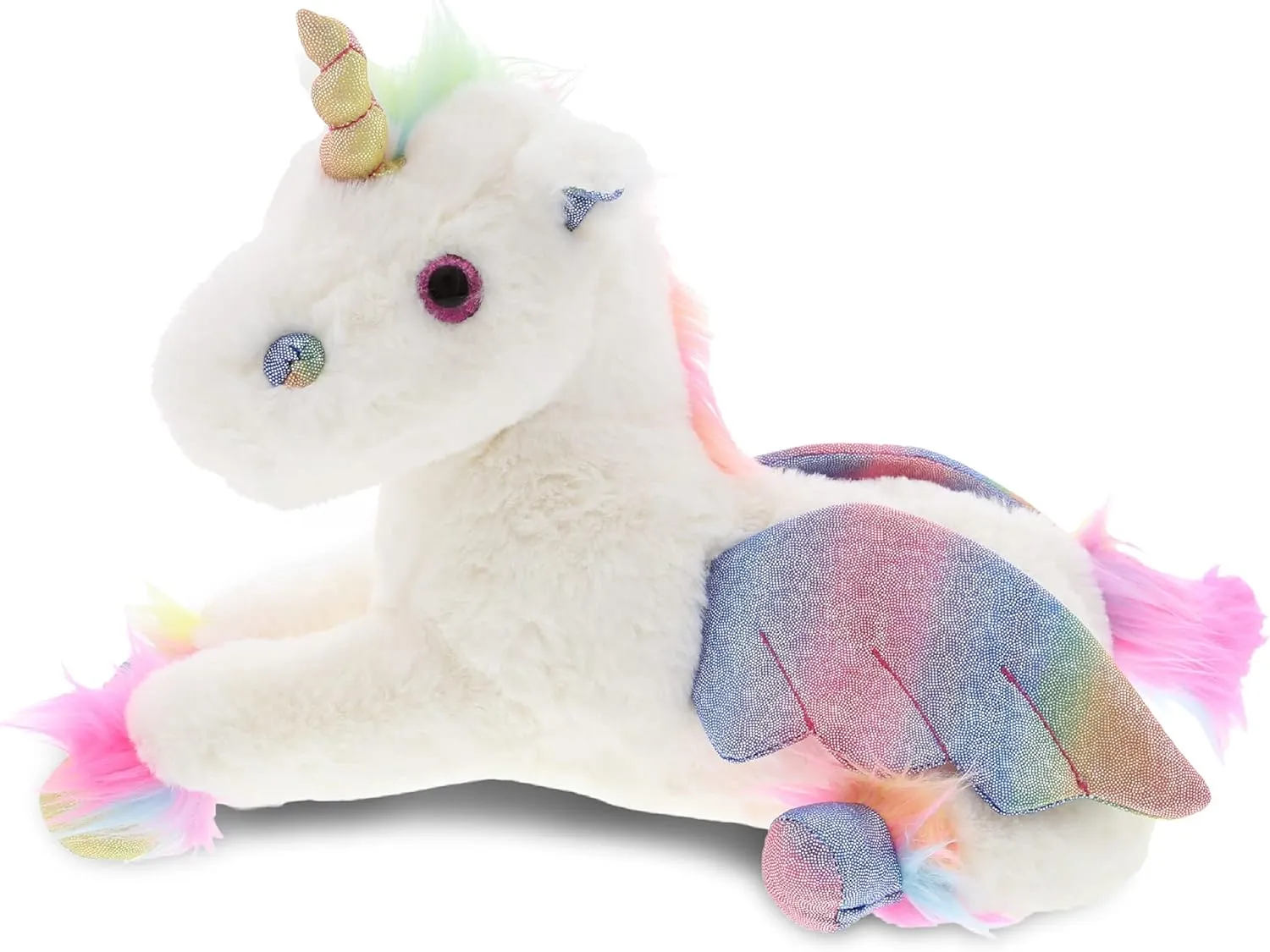 DolliBu Plush Royal Flying Unicorn Stuffed Animal - Soft Huggable Plush, Adorable Playtime Plush Toy, Cute Fantasy Animal Cuddle Gifts for Kids & Adults - 12.5" Inches