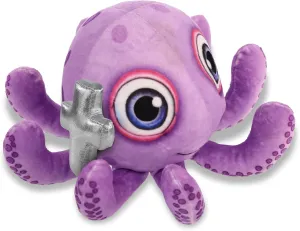 DolliBu Purple Octopus Stuffed Animal with Silver Cross and Personalization - Religious Octopus Plush Baptism Gifts, Dedication Christening Gifts Plush Prayer Toy Healing Teddy Bear - 7.5 Inches