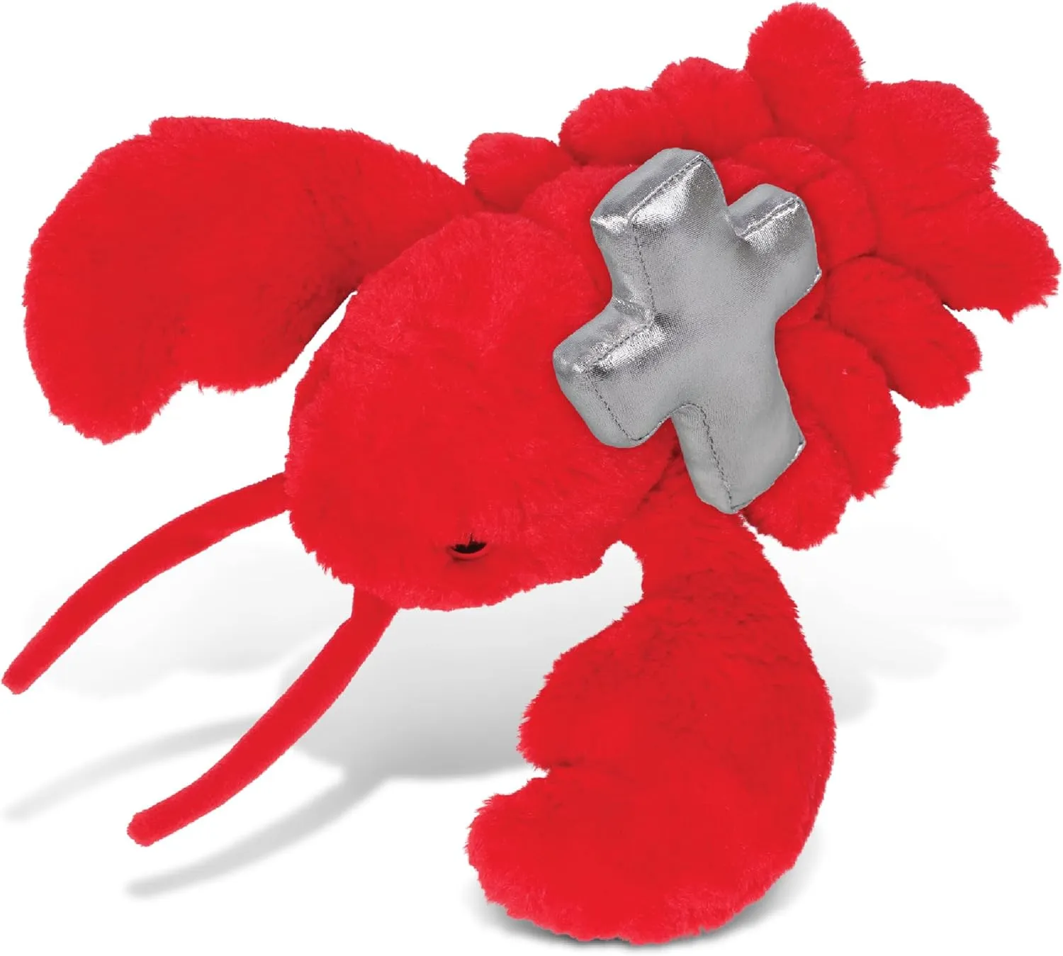 DolliBu Red Lobster Stuffed Animal with Silver Cross Plush - Religious Baptism Gifts for Boys and Girls, Cute Dedication Christening Gifts Plush Prayer Toy Healing Teddy Bear - 13 Inches
