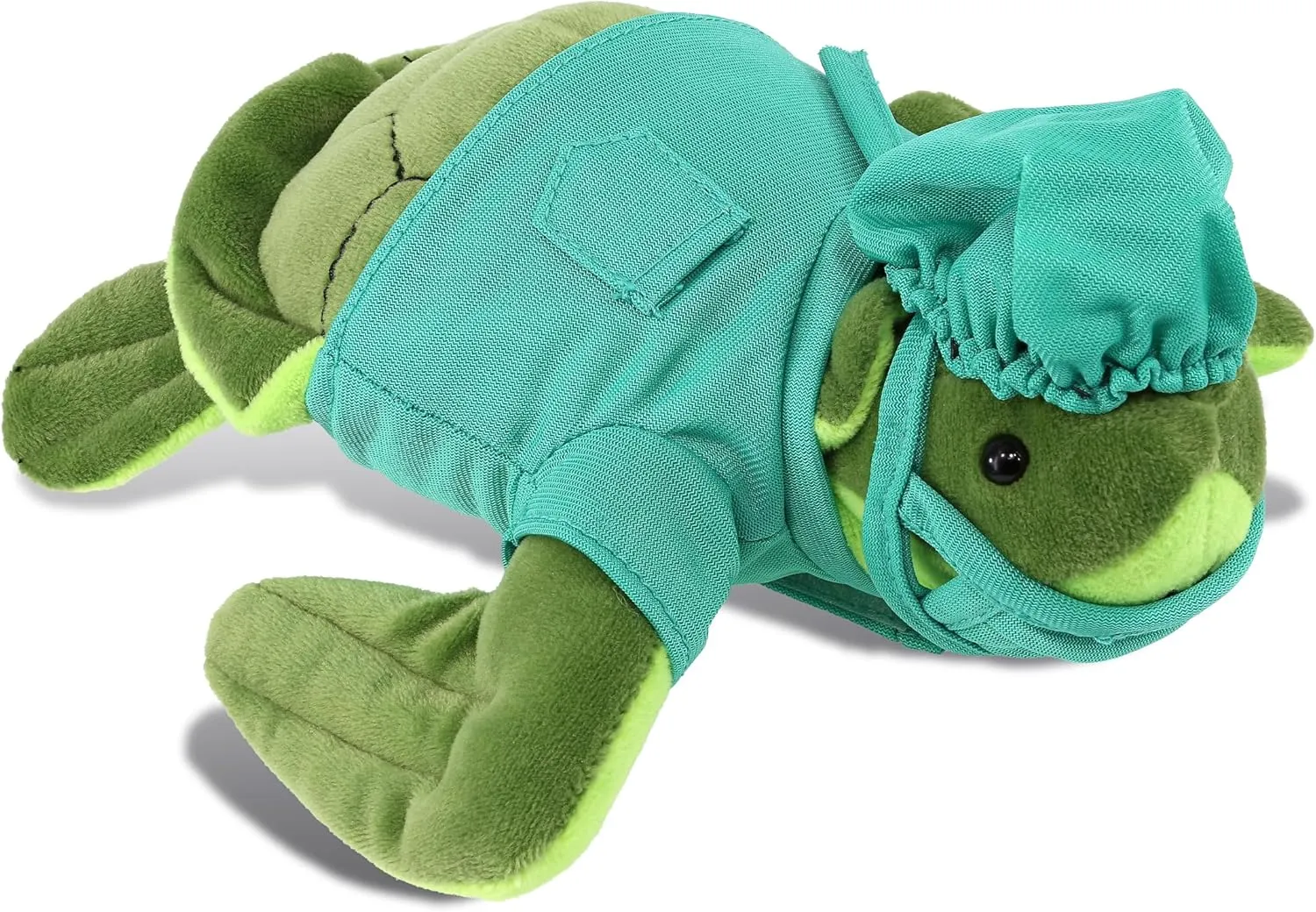 DolliBu Sea Turtle Doctor Plush Toy - Super Soft Turtle Doctor Stuffed Animal Dress Up with Cute Uniform and Cap Outfit - Fluffy Toy Plush Gift for Doctor - 7.5 Inches