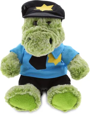 DolliBu Sitting Alligator Police Officer Plush Toy - Super Soft Alligator Cop Stuffed Animal Dress Up with Cute Cop Uniform and Cap Outfit Gift for Law Enforcement - 8 Inches