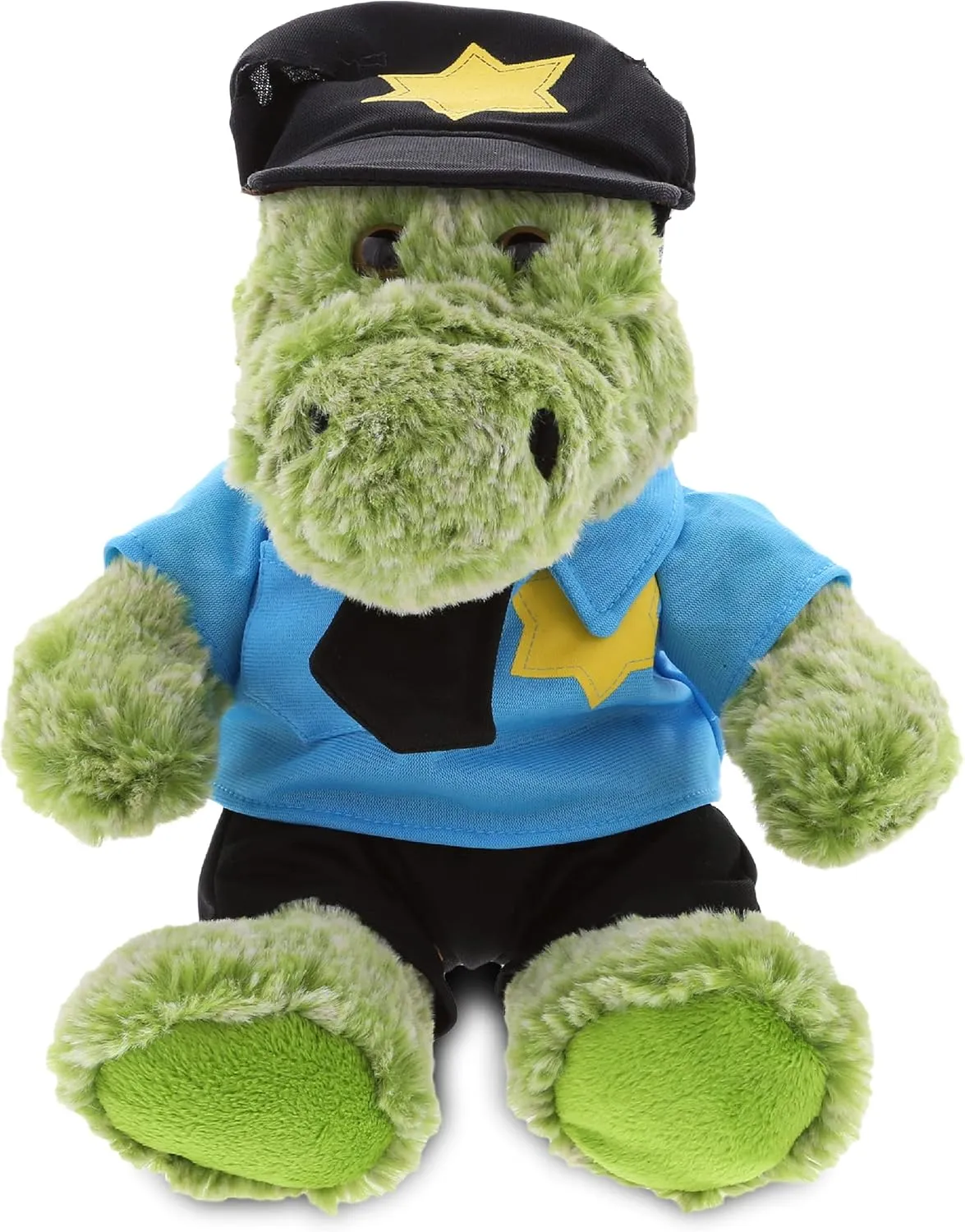 DolliBu Sitting Alligator Police Officer Plush Toy - Super Soft Alligator Cop Stuffed Animal Dress Up with Cute Cop Uniform and Cap Outfit Gift for Law Enforcement - 8 Inches