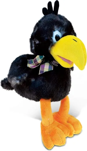 DolliBu Sitting Crow Plush - Super Soft Stuffed Animal Bird for Boys and Girls, Cute Wildlife black bird Crow Toy, Adorable Crow Stuffed Animal Gift for Baby, Kids, Teens and Adults - 9.5 Inches