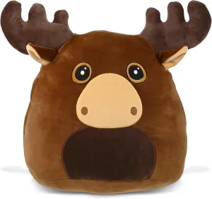 DolliBu Snug Mooshies Moose Stuffed Animal Plush Toy - Large Cuddly Wild Life Super Squishy Soft Toys, Huggable Big Plush Animals for Girls and Boys, Cute Toy Animal Pillow for Kids - 17 inches