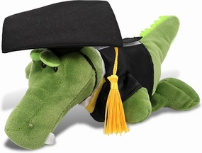 DolliBu Alligator Graduation Plush Toy - Soft Huggable Graduation Stuffed Animal Dress Up with Gown and Cap with Tassel Outfit with Personalization - 7.5 Inches