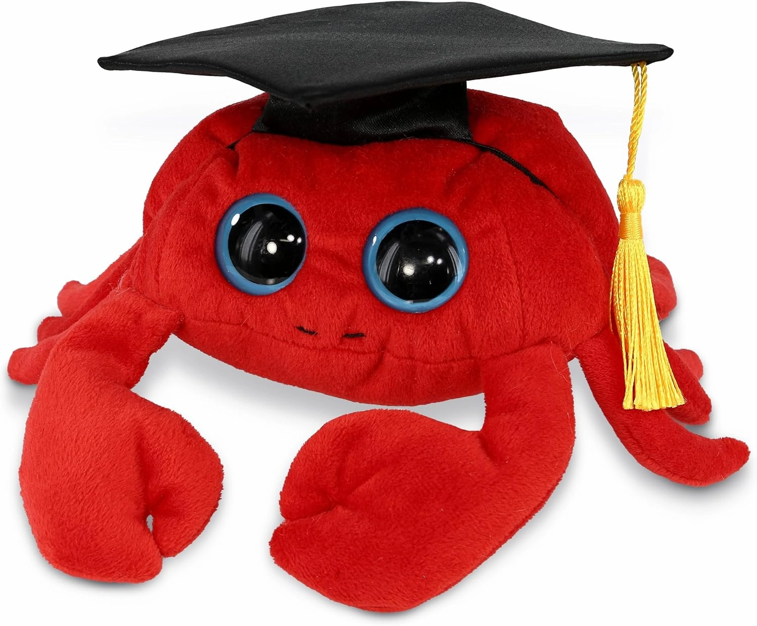 DolliBu Big Eye Red Crab Graduation Plush Toy - Super Soft Plush Graduation Stuffed Animal Dress Up with Graduation Cap Tassel Outfit - Gift with Personalization - 9.5 Inch