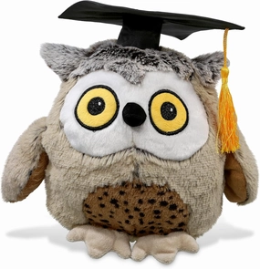 DolliBu Fat Brown Owl Graduation Plush Toy - Super Soft Plush Graduation Stuffed Animal Dress Up with Graduation Cap with Tassel Outfit - Gift with Personalization - 10 Inch