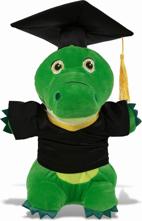 DolliBu Standing Alligator Graduation Plush Toy - Snug-Mooshies Gator Plush Graduation Stuffed Animal Dress Up with Graduation Gown and Cap with Tassel Outfit - Congratulatory Graduation Gift - 7 Inch