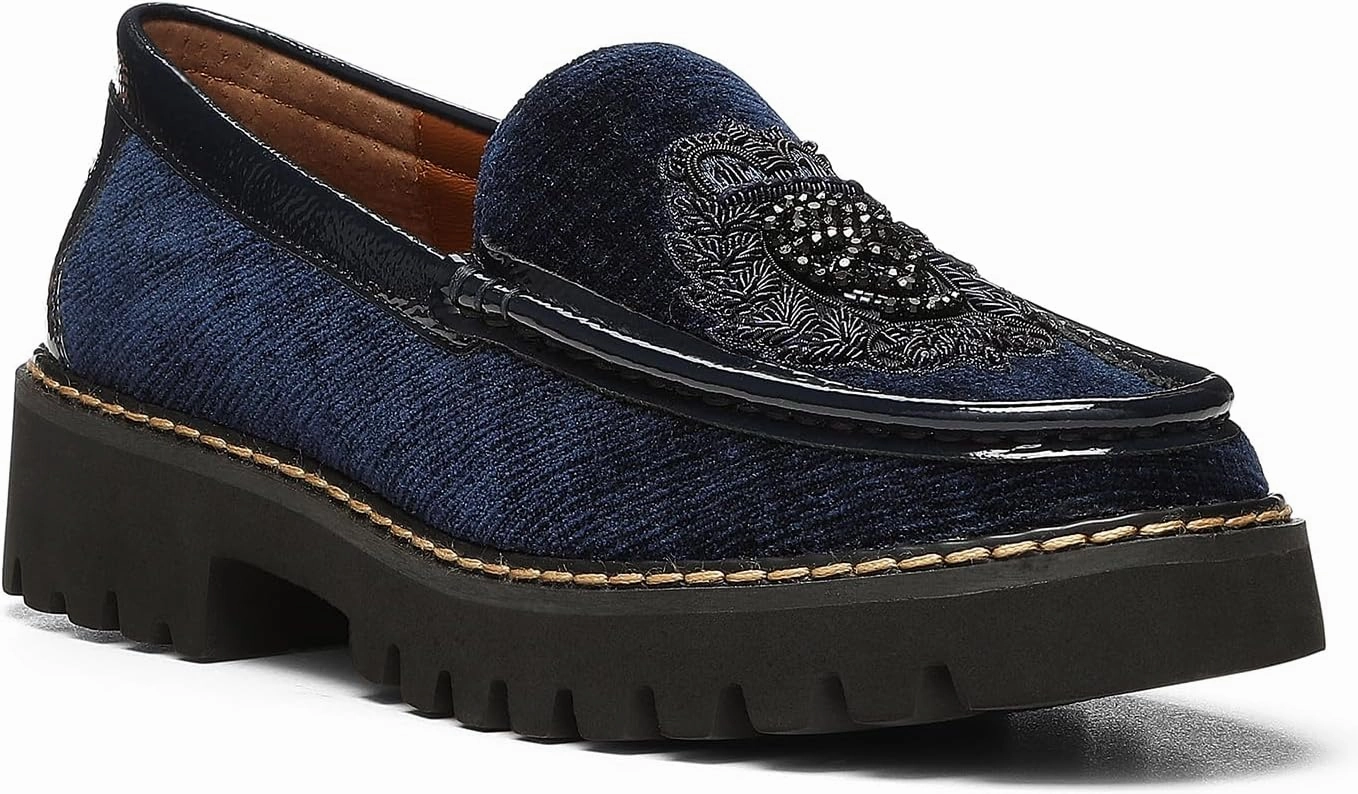 Donald Pliner Women's Hope Textured Velvet Upper, Designer, Classic Shoes, Dress Loafers