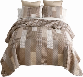 Donna Sharp King Bedding Set - 3 Piece - Highland Plaid Lodge Quilt Set with King Quilt and Two King Pillow Shams - Cotton - Machine Washable