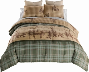 Donna Sharp Spruce Trail Comforter Bedding Set - 3-Piece Queen Size Reversible Comforter Set - Includes 1 Plush Comforter and 2 Pillowcases - Machine Washable