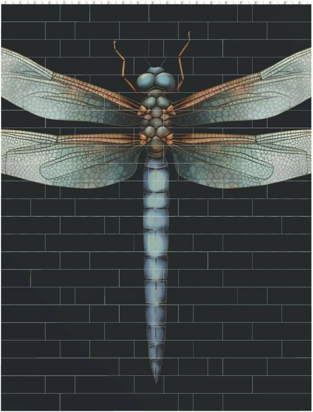 Dragonfly Building Block Puzzle Personalized Building Bricks Block Puzzle Building Family Keepsake DIY Brick Block Puzzles Valentine's Day Gifts for Home Decor Brick Puzzle