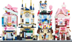 Dream Street View Shop Bricks, Mini DIY Building Blocks Model MOC Construction Toy (4 Models)