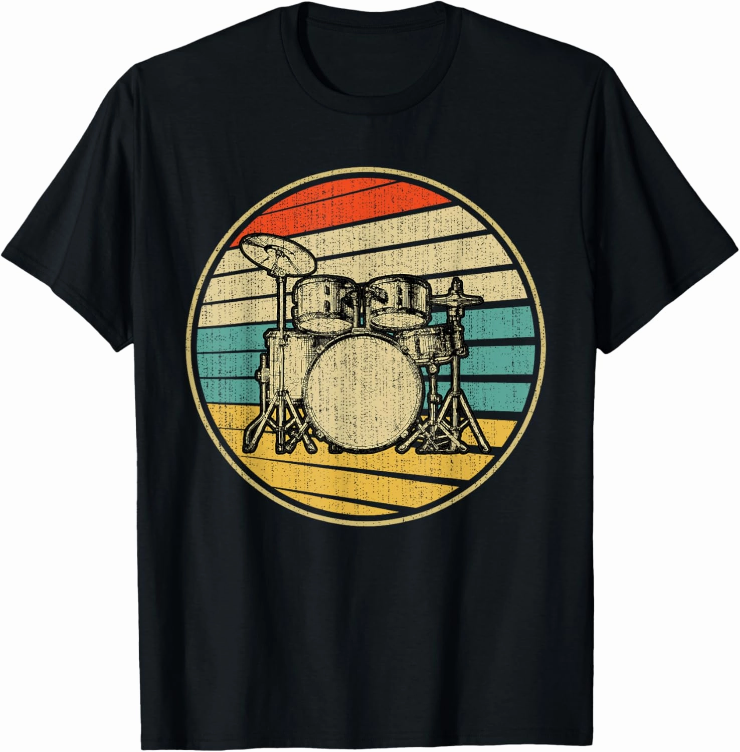 Drums Drummer Band Drumset Retro Vintage Drum Set 70s 80s T-Shirt