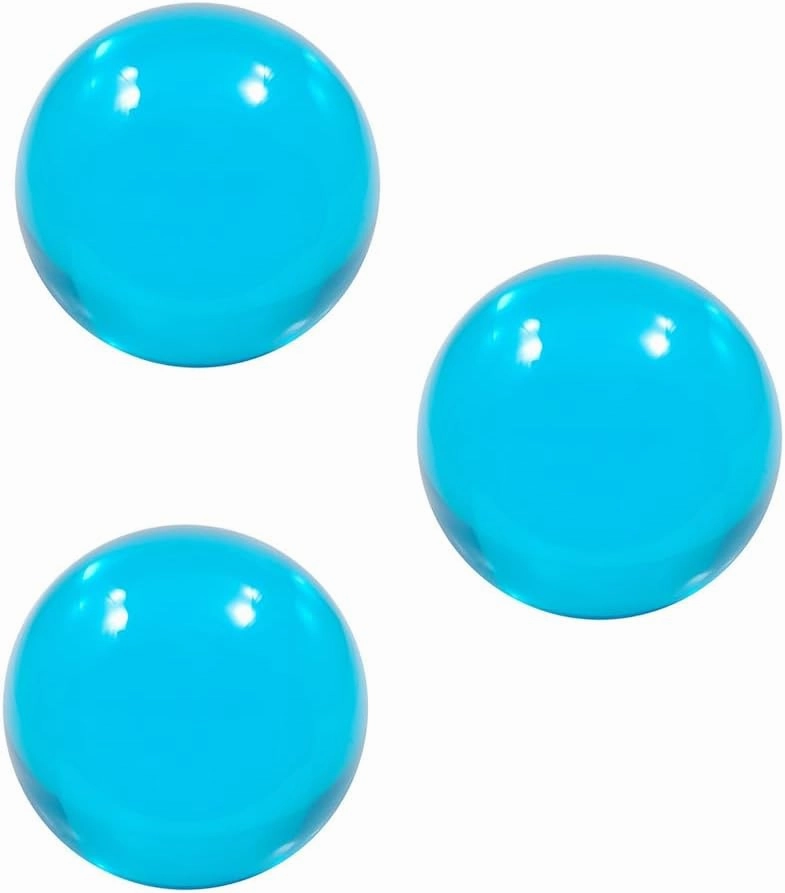 DSJUGGLING 3-Pack of 1 1/2 in. 38mm Colorful Acrylic Contact Juggling Ball Set, 1.5" Multicolor Acrylic Plastic Resin Massage Balls (Blue)