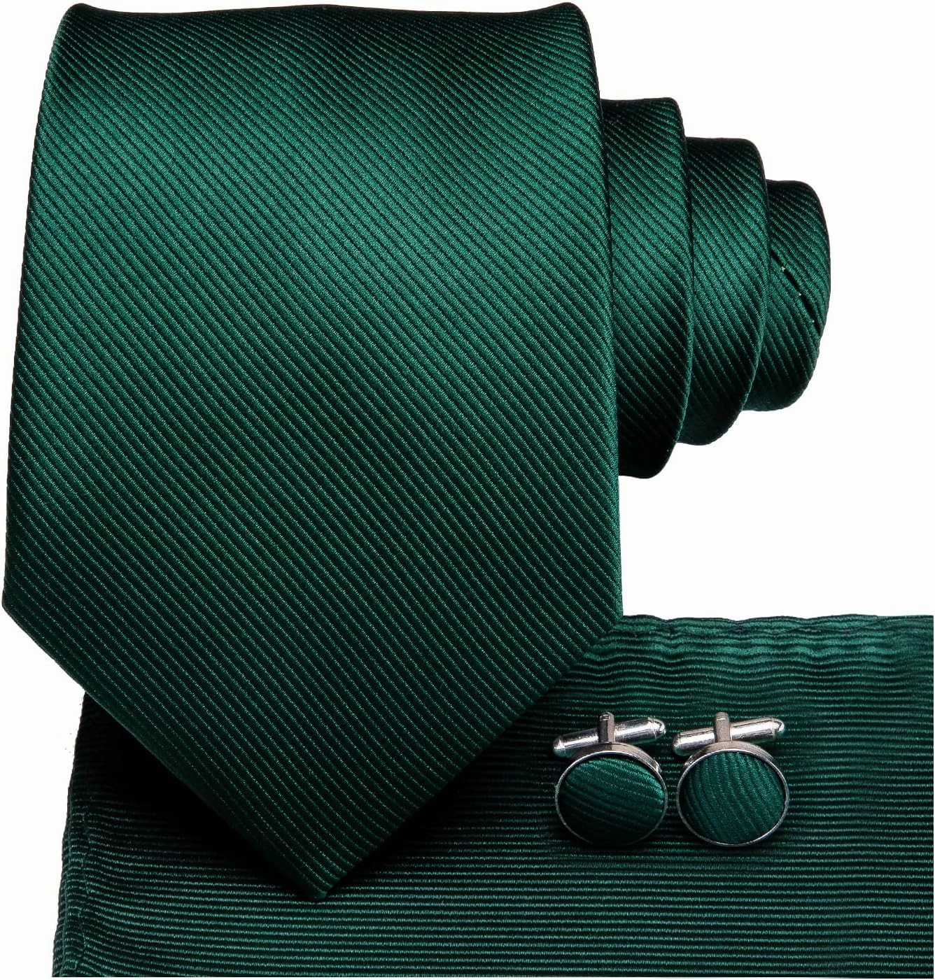 Dubulle Mens Paisley Floral Silk Tie for Men Striped Necktie and Pocket Square Cufflinks Set Wedding Business