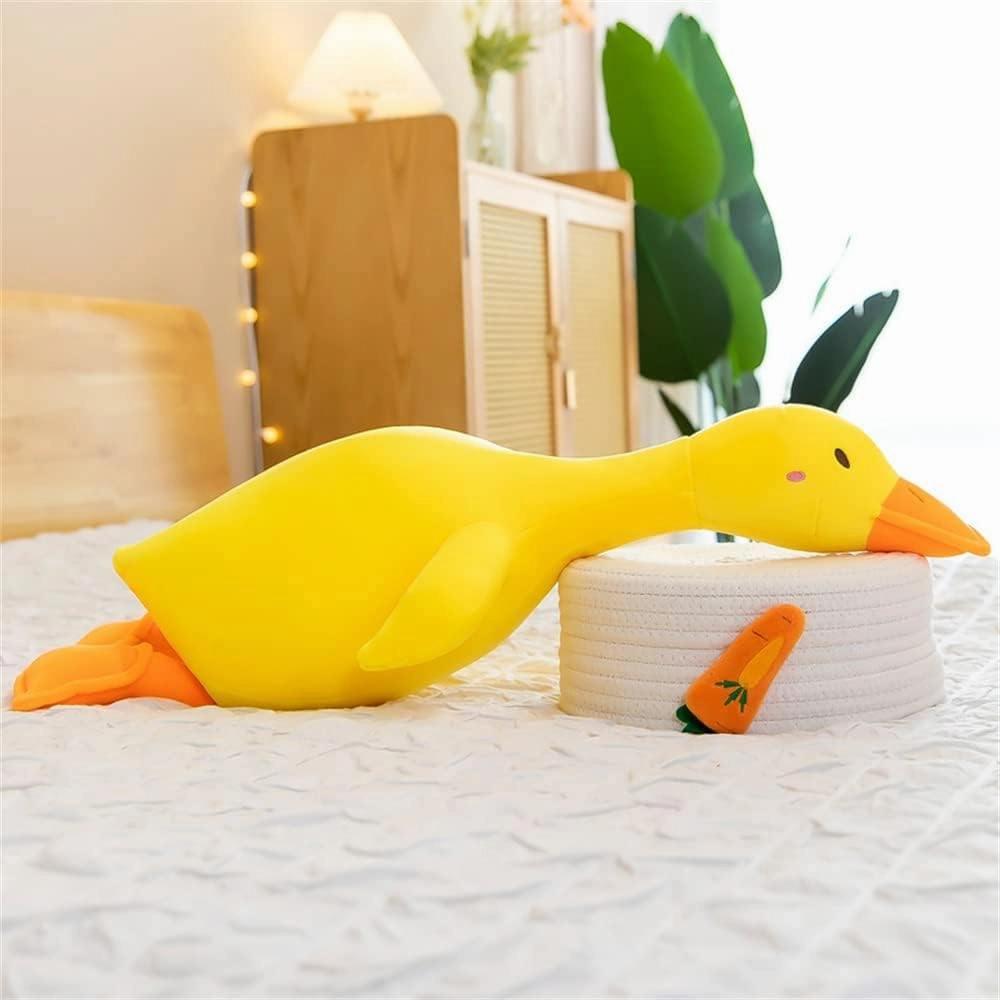 Duck Plush Pillow Stuffed Animal Toy, Cute Giant Goose Plush Duck Stuffed Animal,Super Soft Hugging Pillow for Kids Bedding (Yellow,33.4 in)