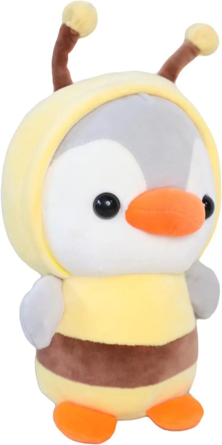 Duck/Penguin Stuffed Animal in Bumble Bee Costume Adorable Plushies Wearing Yellow Bumble Bee Outfit Plush Toys Great for Kids and Lovers,Stuffed Penguin Animals 10 Inch