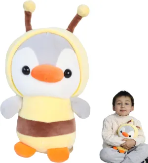 Duck/Penguin Stuffed Animal in Bumble Bee Costume Adorable Plushies Wearing Yellow Bumble Bee Outfit Plush Toys Great for Kids and Lovers,Stuffed Penguin Animals 10 Inch