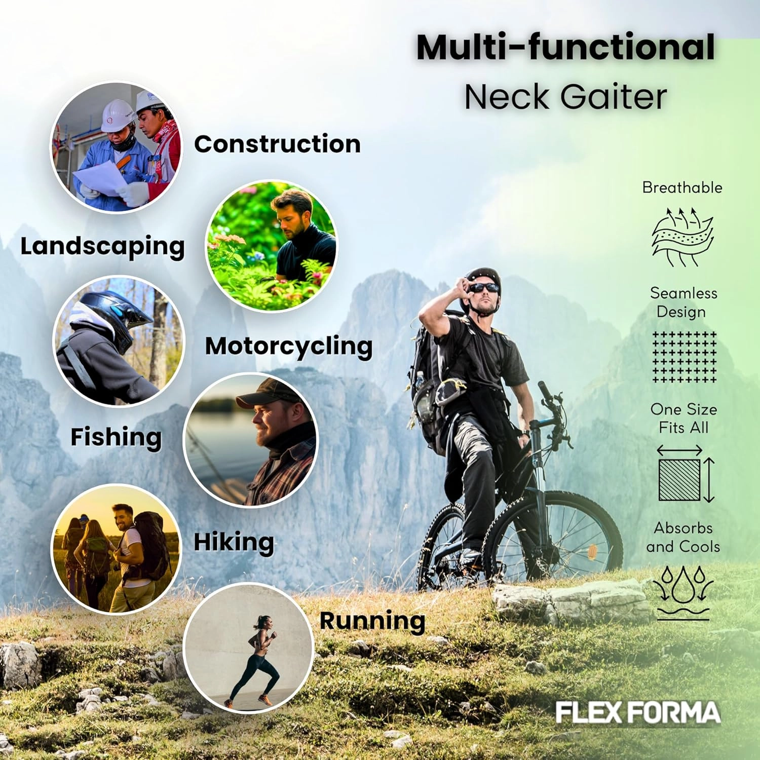 Dust Blocking and Cooling UPF Neck Gaiters for Men Women Gator Face Mask Neck Cooling Sun Protection Breathable Soft Bandana