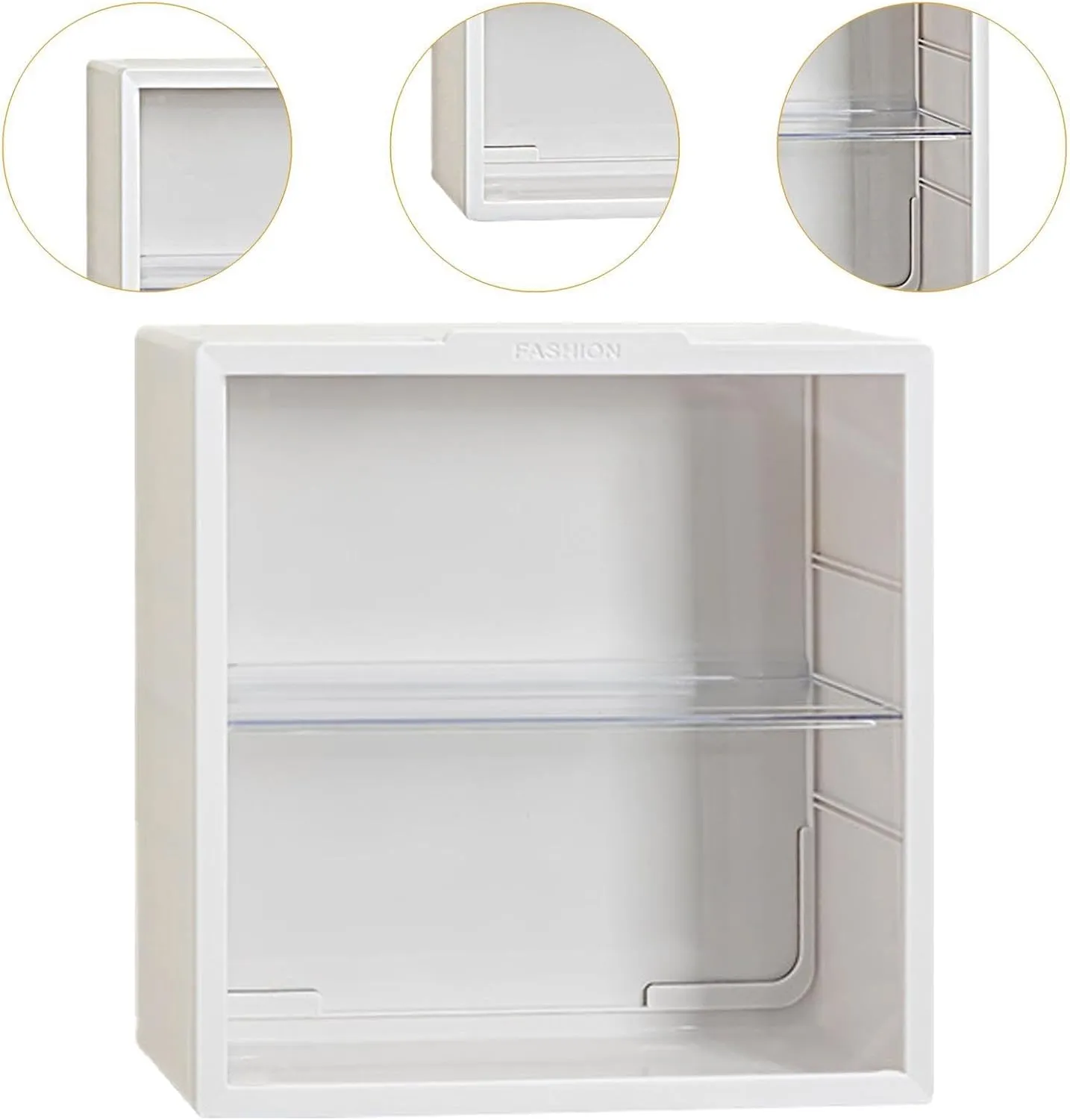 DYNWAVE Doll Storage Cabinet Mini Action Figure Storage Case Lightweight Model Car Showcase Collectibles Toy Box for Desk Office Home, White 2 Layer