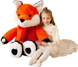EARTHSOUND Giant Fox Stuffed Animal Plush Toy,Large Realistic Jumbo Big Size Soft Toys,Cute Huge Fluffy Plushy Oversized Fat Plushie,Gifts for Kid