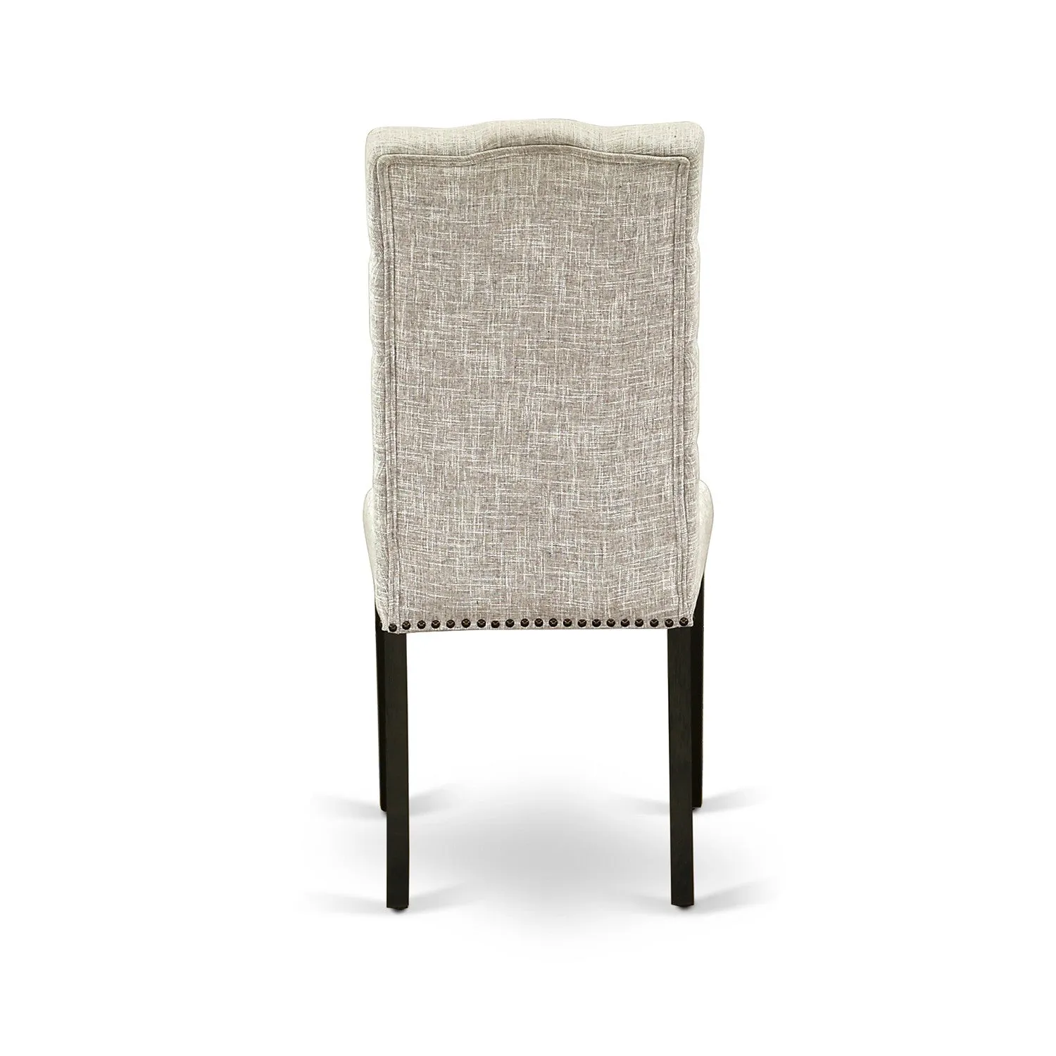 East West Furniture X676EL635-7 7 Piece Kitchen Table Set Consist of a Rectangle Dining Table with X-Legs and 6 Doeskin Linen Fabric Parsons Dining Chairs, 36x60 Inch, Multi-Color
