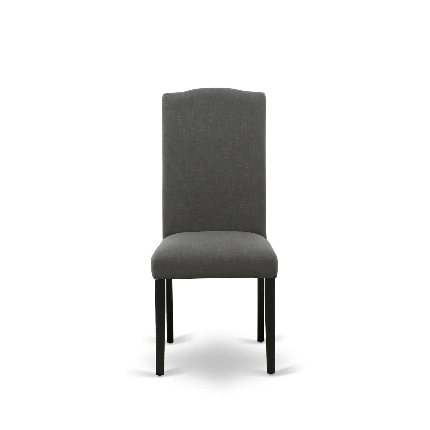 East West Furniture X697EN120-9 9 Piece Dining Room Set Includes a Rectangle Kitchen Table with X-Legs and 8 Dark Gotham Linen Fabric Parsons Dining Chairs, 40x72 Inch, Multi-Color