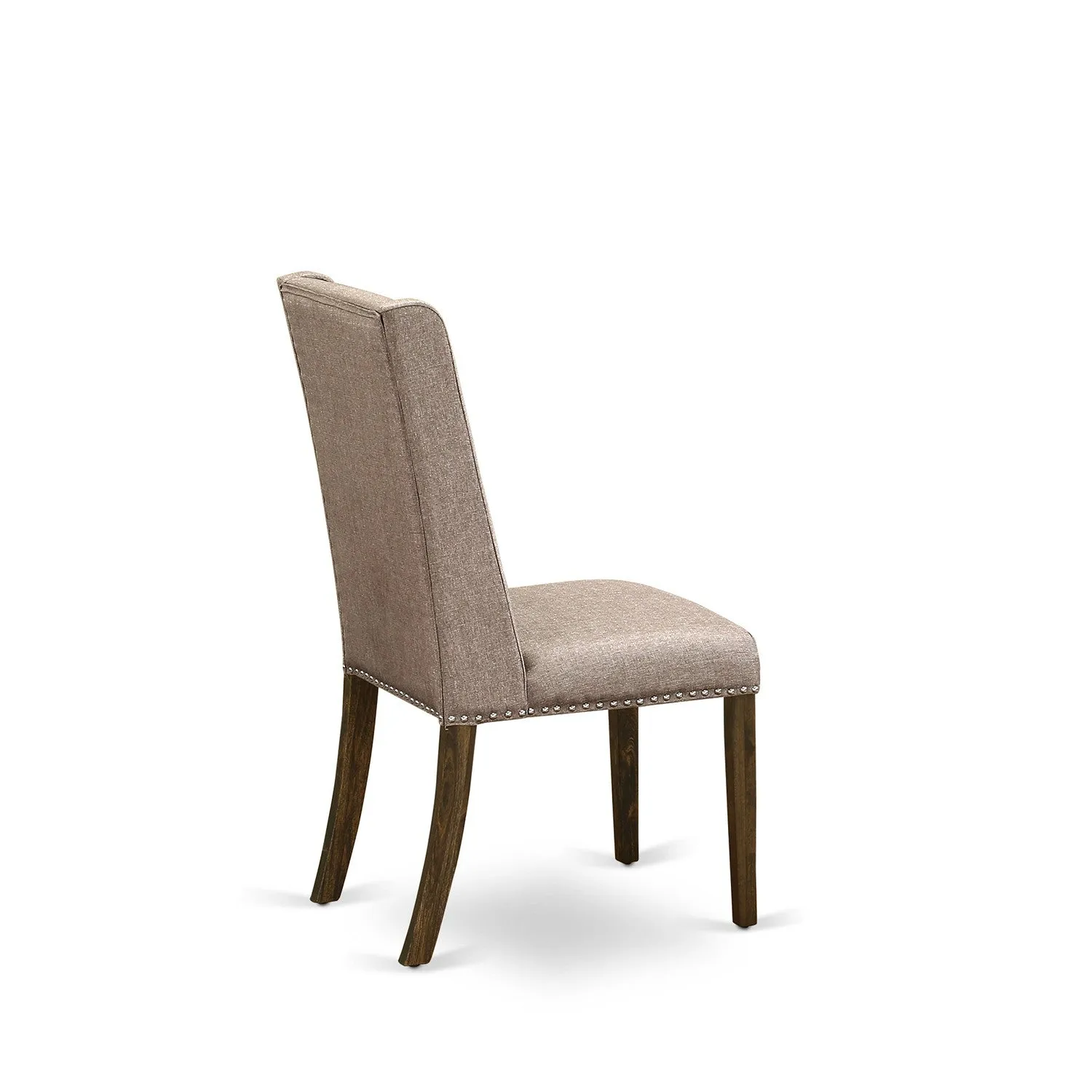 East West Furniture X797FL716-7 7 Piece Dining Table Set Consist of a Rectangle Kitchen Table with X-Legs and 6 Dark Khaki Linen Fabric Upholstered Chairs, 40x72 Inch, Multi-Color