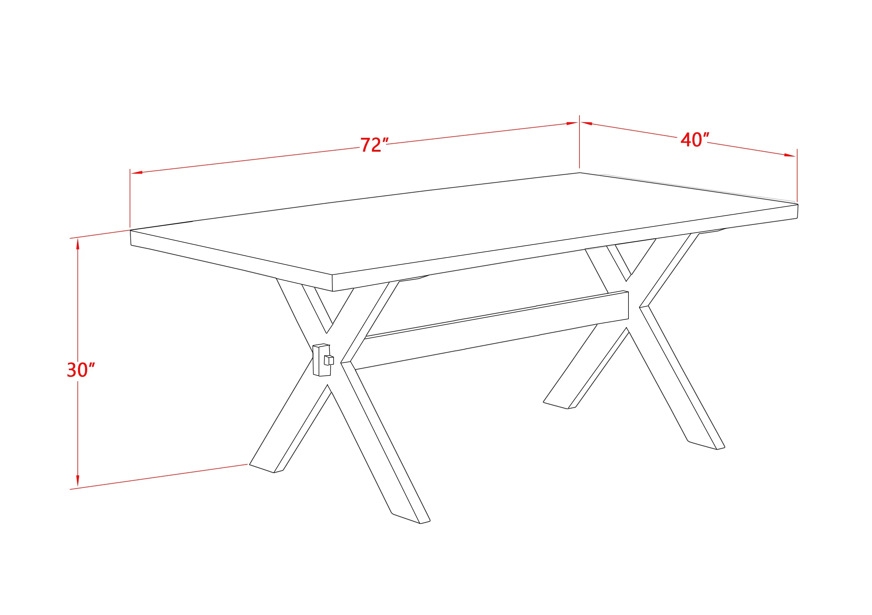 East West Furniture X797FL716-7 7 Piece Dining Table Set Consist of a Rectangle Kitchen Table with X-Legs and 6 Dark Khaki Linen Fabric Upholstered Chairs, 40x72 Inch, Multi-Color