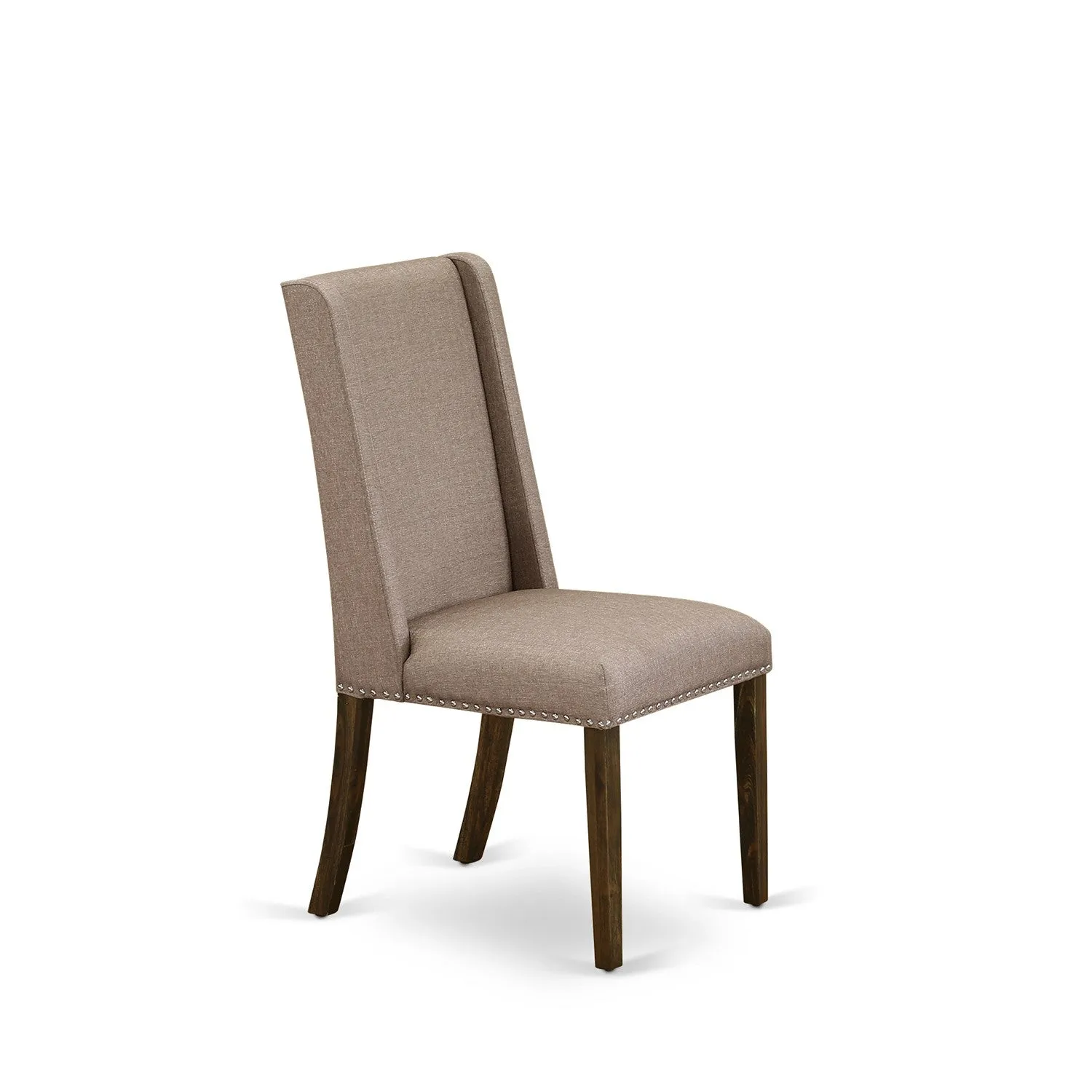 East West Furniture X797FL716-7 7 Piece Dining Table Set Consist of a Rectangle Kitchen Table with X-Legs and 6 Dark Khaki Linen Fabric Upholstered Chairs, 40x72 Inch, Multi-Color