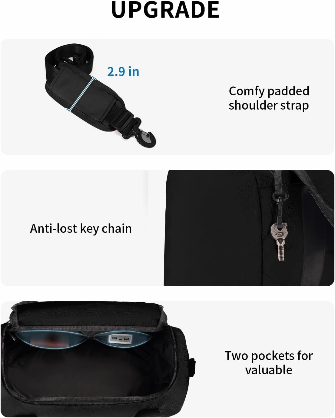 ECOHUB 16'' Personal Item Bag Mini Duffel Bag Small Travel Bag Underseat Carry on Bag for United Airlines Gym Bag for Women and Men