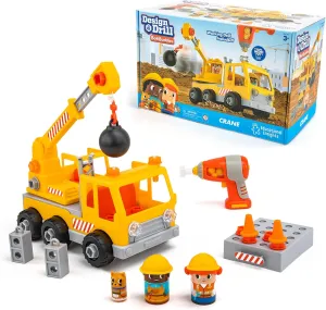 Educational Insights Design & Drill Bolt Buddies Crane Take Apart Toy with Electric Toy Drill, Preschool STEM Toy, Boys & Girls Ages 3 