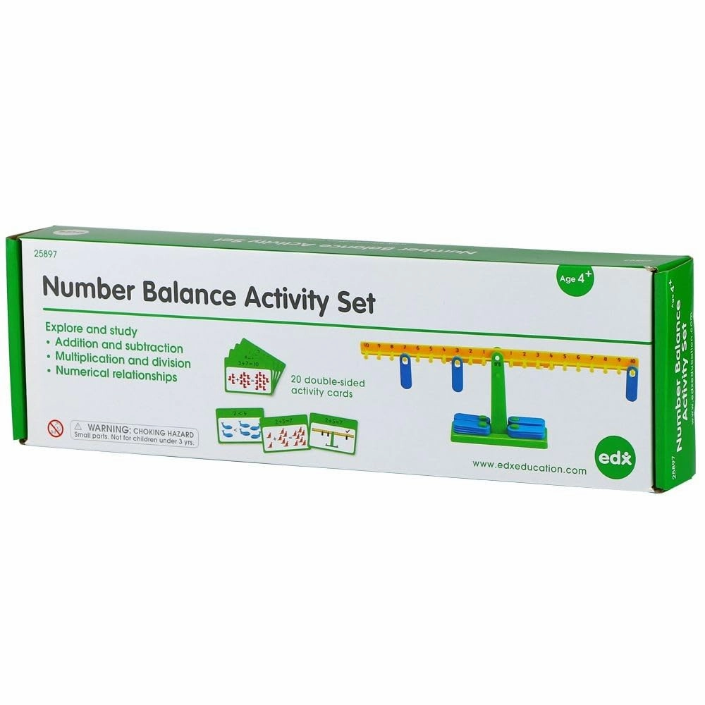 edxeducation-25897 Number Balance Activity Set - Math Balance - Counting Toy - Learn Addition, Subtraction and Multiplication,pack of 41