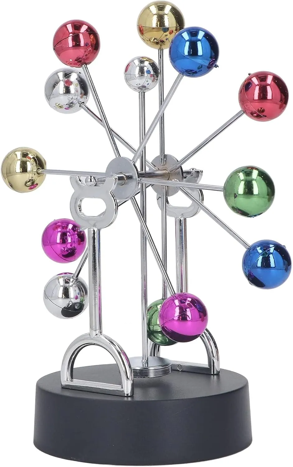 Electric Magnetic Rotation Ferris Wheel Desk Toy Colorful Metal Ball Perpetual Motion Decoration