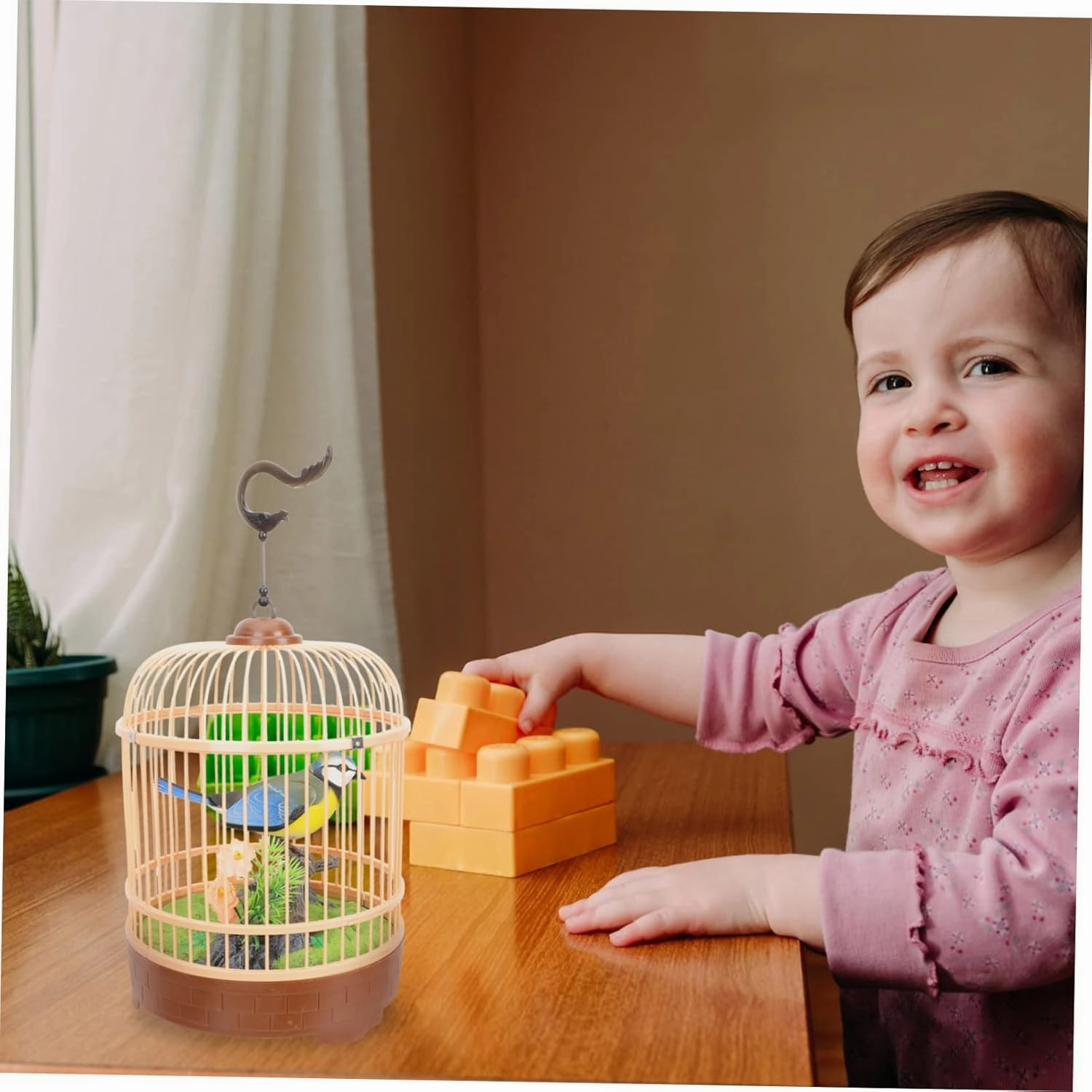 Electric Voice-Activated Bird Cage Toy Interactive Birdcage Decoration for Boys and Girls for Home Garden and Kindergarten Toy for Engagement and Play