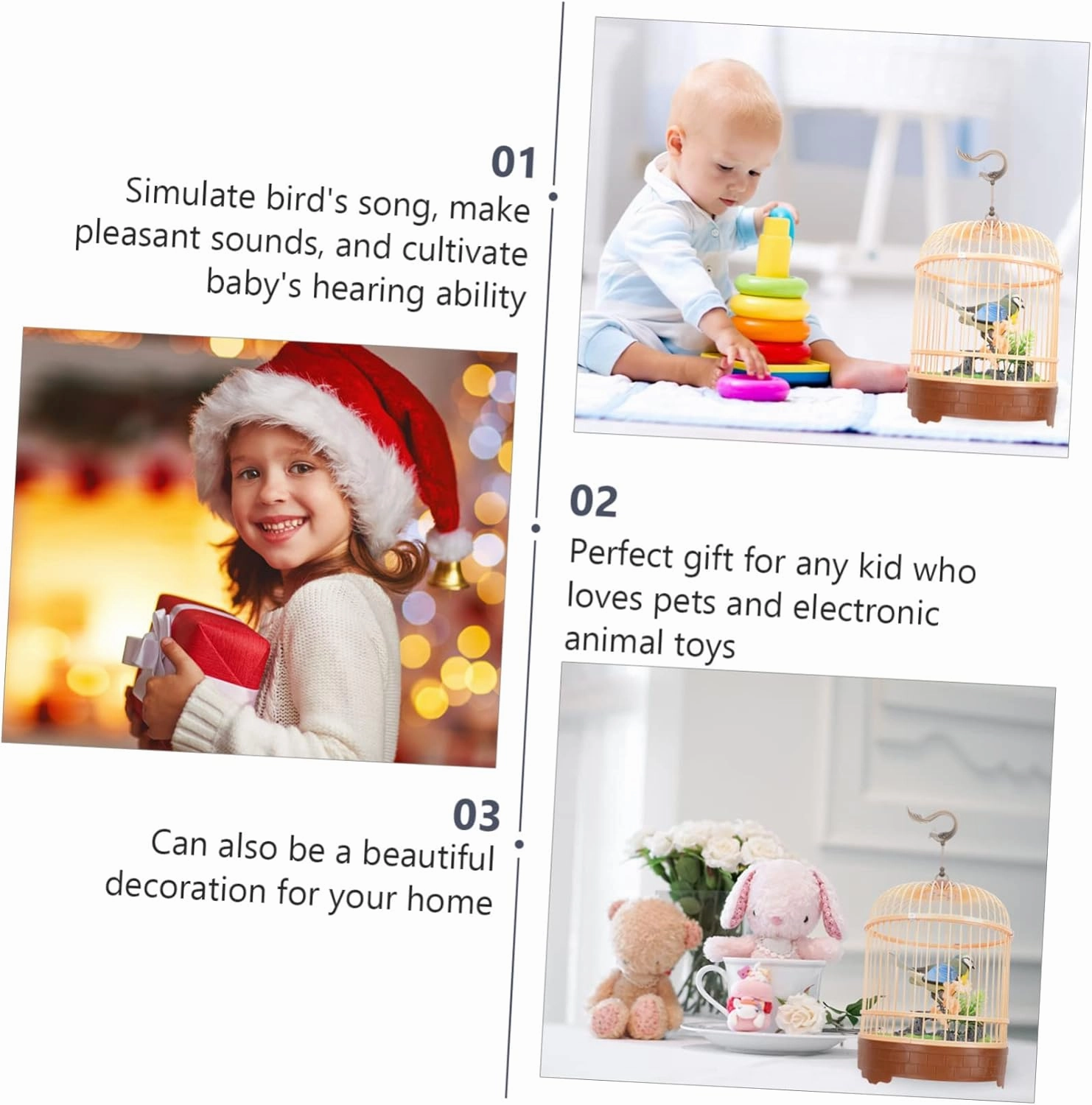 Electric Voice-Activated Bird Cage Toy Interactive Birdcage Decoration for Boys and Girls for Home Garden and Kindergarten Toy for Engagement and Play