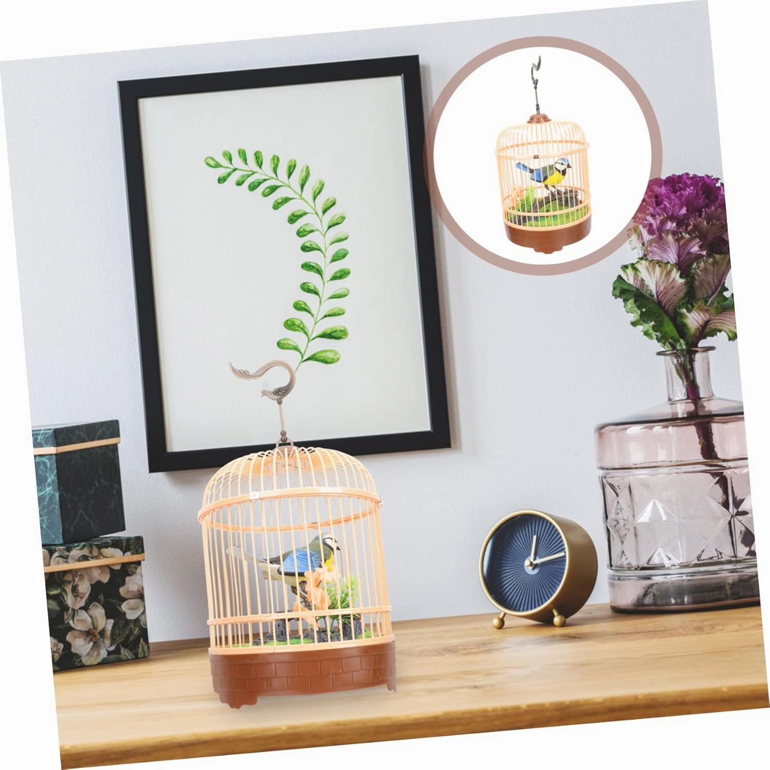 Electric Voice-Activated Bird Cage Toy Interactive Birdcage Decoration for Boys and Girls for Home Garden and Kindergarten Toy for Engagement and Play