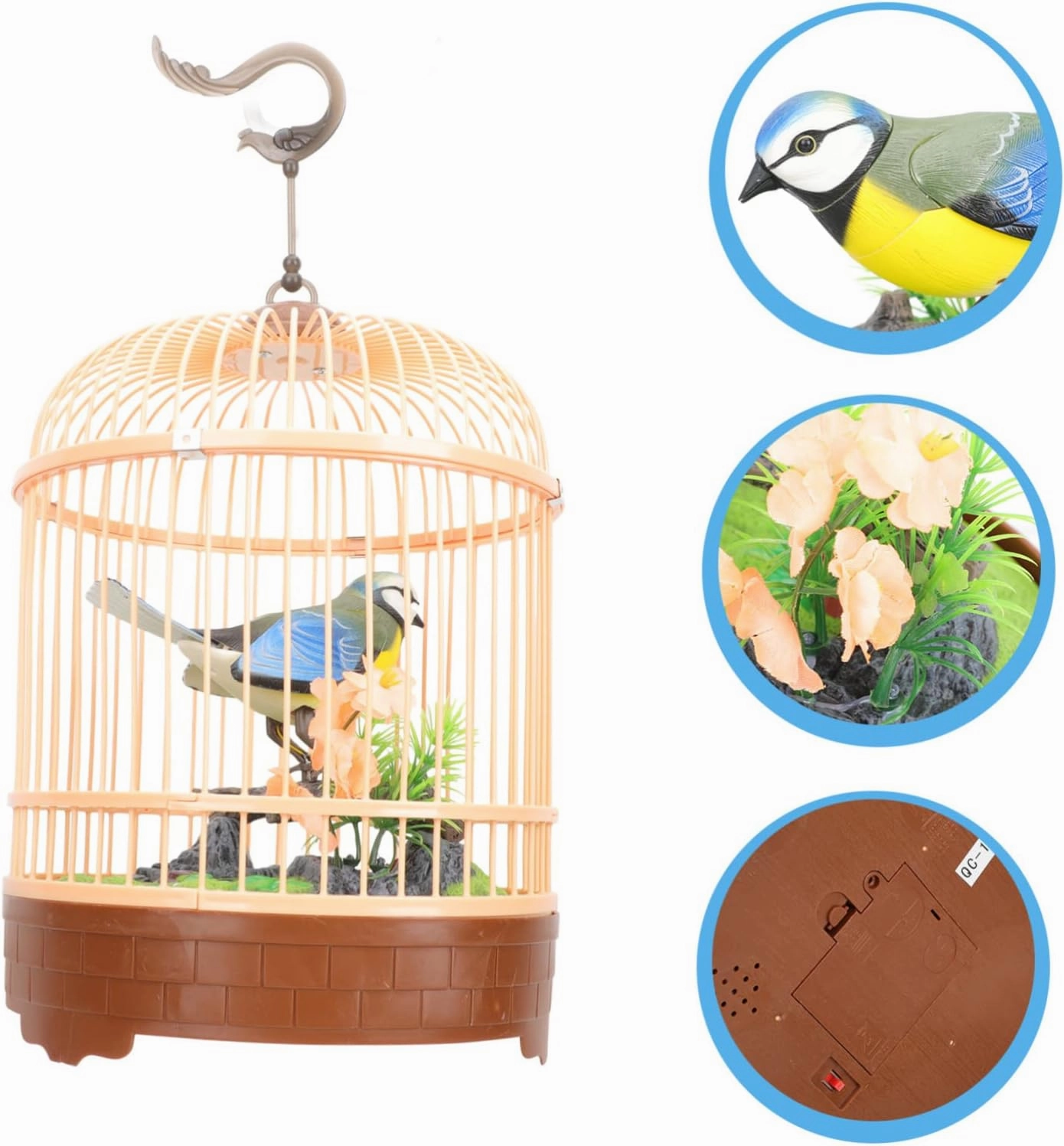 Electric Voice-Activated Bird Cage Toy Interactive Birdcage Decoration for Boys and Girls for Home Garden and Kindergarten Toy for Engagement and Play