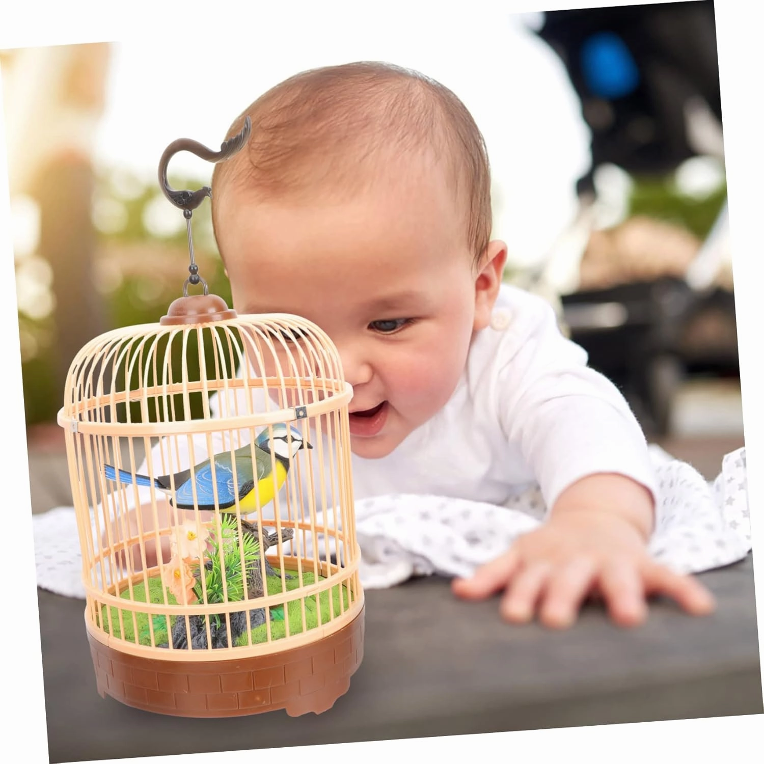 Electric Voice-Activated Bird Cage Toy Interactive Birdcage Decoration for Boys and Girls for Home Garden and Kindergarten Toy for Engagement and Play