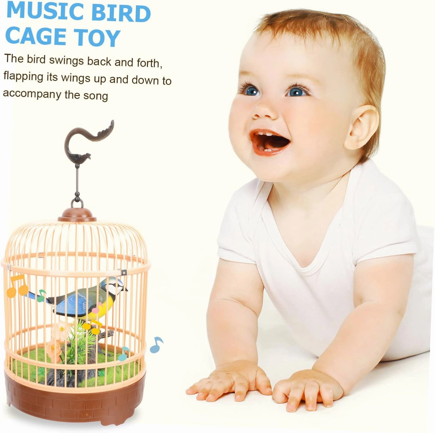 Electric Voice-Activated Bird Cage Toy Interactive Birdcage Decoration for Boys and Girls for Home Garden and Kindergarten Toy for Engagement and Play