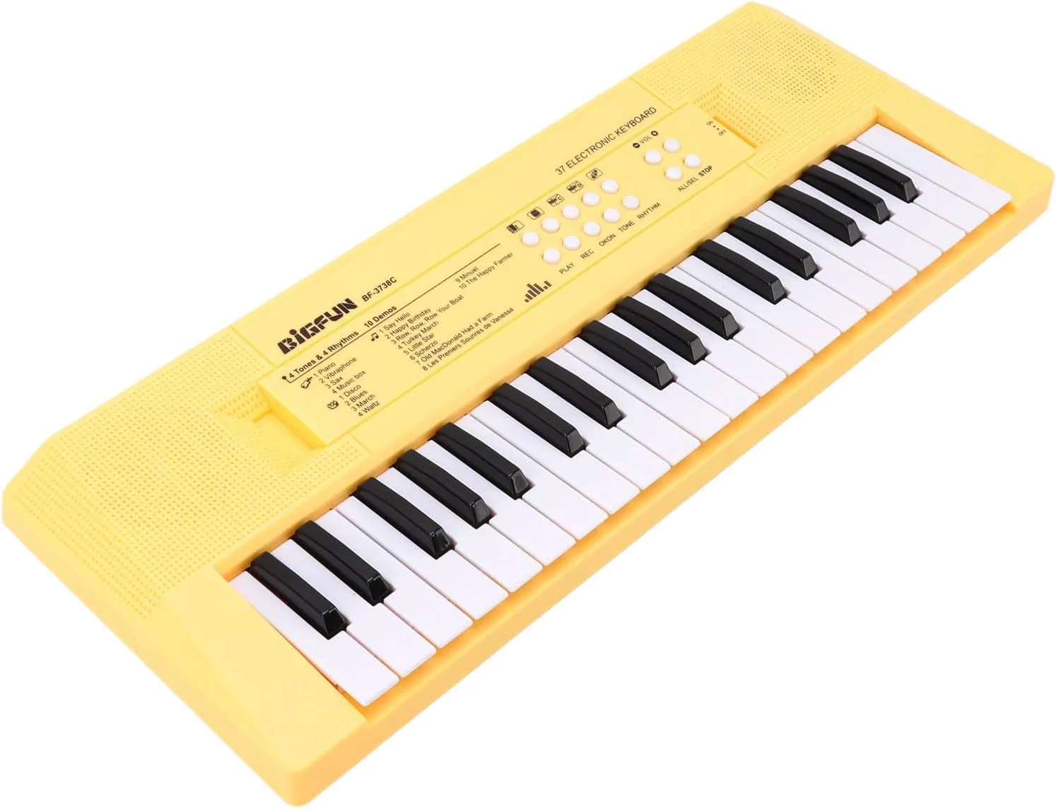 Electronic Piano Keyboard. Children 37 Keys Keyboard Piano Educational Instrument Toy with Microphone(Yellow)