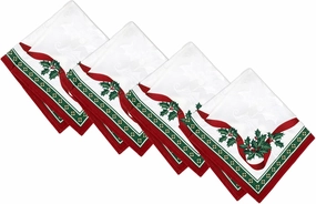 Elrene Home Fashions Villeroy & Boch Toy's Delight Christmas Napkins, Holiday Dinner Napkins, 17 Inches x 17 Inches, Set of 4