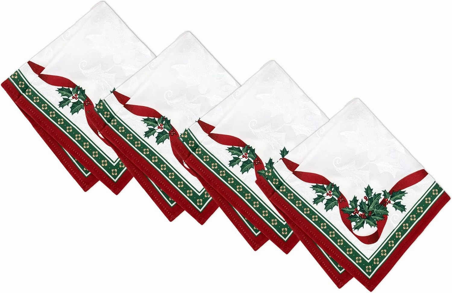 Elrene Home Fashions Villeroy & Boch Toy's Delight Christmas Napkins, Holiday Dinner Napkins, 17 Inches x 17 Inches, Set of 4