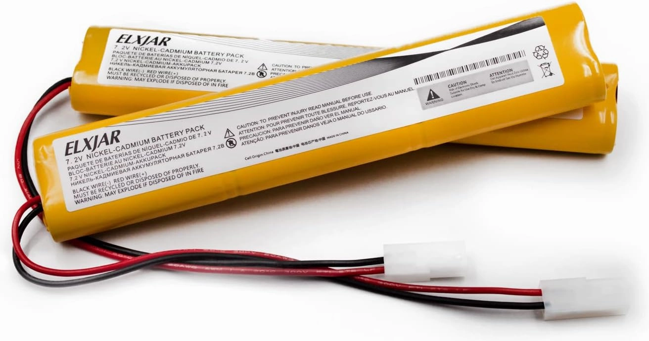elxjar (2-Pack) Replacement Battery for OSI OSA279 XLT20 Fisher Power Sonic A6090-2 A60902 Exit Sign Emergency Light 7.2V 600mAh NiCd 726BH-LOP1 NIC0623 CUSTOM289