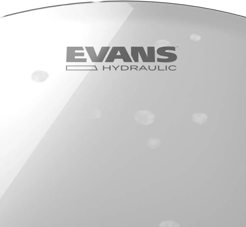 Evans Hydraulic Drum Heads - BD22HG - Bass Drum Head with Layer of Oil - Supresses Unwanted Overtones - Ideal for Rock & Gospel - Glass (Clear), 22 Inch