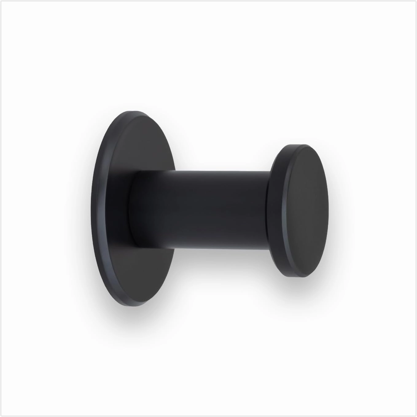 Evi Hardware Bathroom Hanger | Stainless Steel Wall Hanger | Black Lacquer | for Hanging Clothes, Coats or Towels | Adhesive and/or Screw Towel Rack | 190DUALNG
