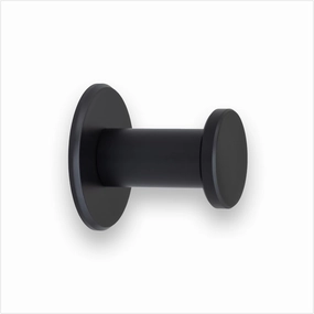 Evi Hardware Bathroom Hanger | Stainless Steel Wall Hanger | Black Lacquer | for Hanging Clothes, Coats or Towels | Adhesive and/or Screw Towel Rack | 190DUALNG