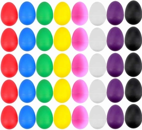 EVNEED Egg Shakers Musical Instruments for Baby, 40Pcs 8 colors Musical Maracas Percussion Instrument Shaker Eggs for Music Parties,Toys Music Learning DIY Painting